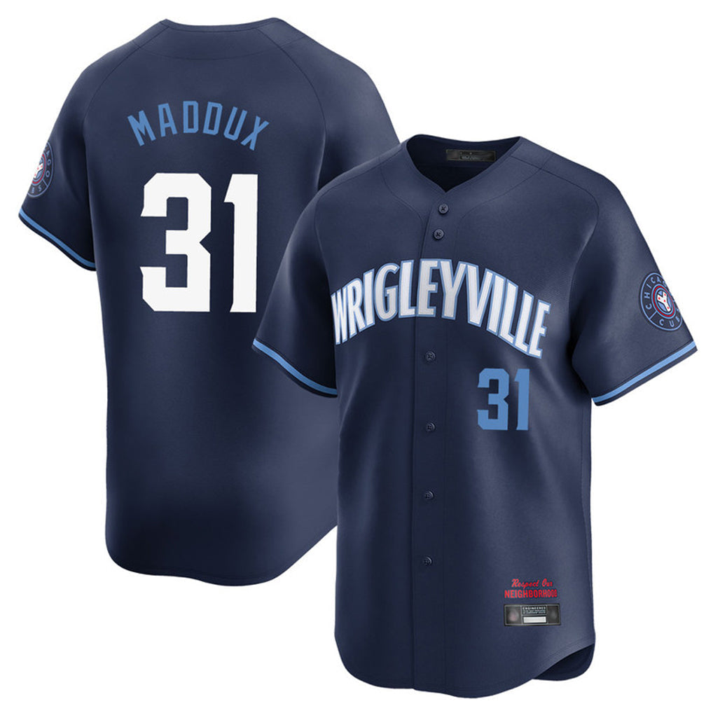 C.Cubs #31 Greg Maddux Player Navy City Connect Limited Home Gdoa Stitched Jerseys