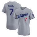 LA.Dodgers #7 Blake Snell Player Gray Limited Elite Home Gdoa Stitched Jerseys
