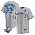 T.Blue Jays #27 Vladimir Guerrero Jr. Player Gray 2025 World Series Gdoa Stitched Jersey
