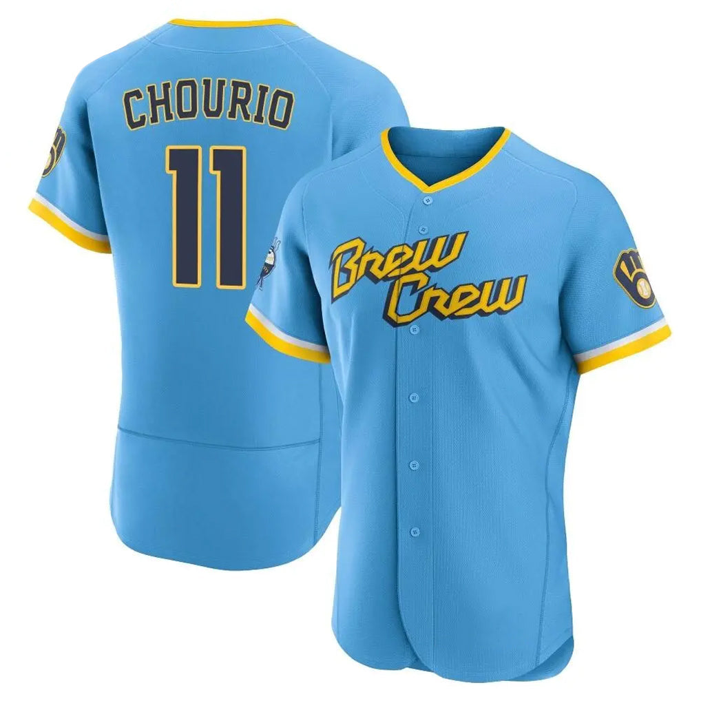 M.Brewers #11 Jackson Chourio Player Light Blue City Connect Home Limited Elite Gdoa Stitched Jerseys