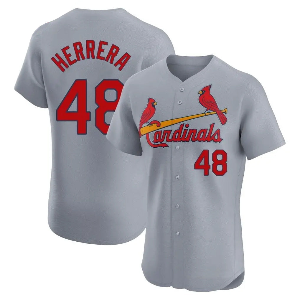 St. Louis Cardinals #48 Ivan Herrera Player Gray Home Limited Elite Gdoa Stitched Jerseys