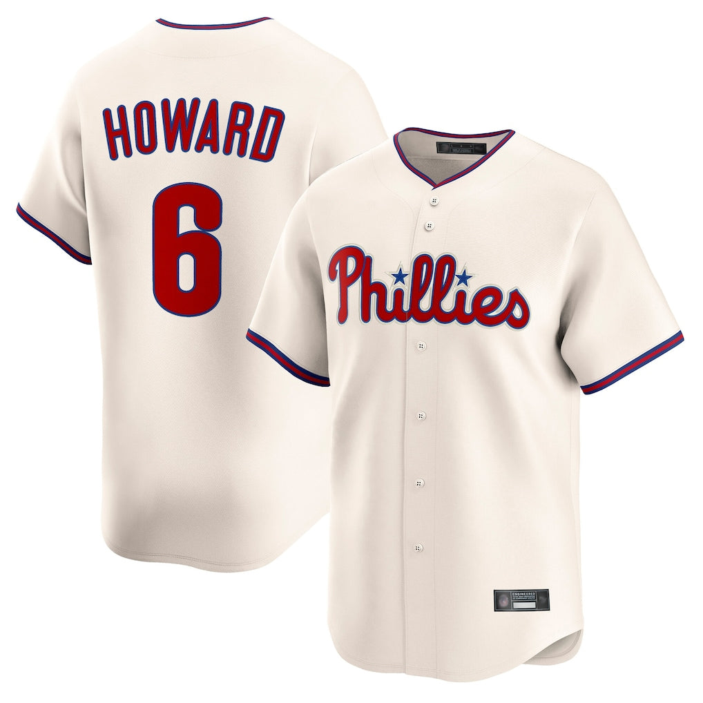 P.Phillies #6 Ryan Howardr Player Cream Home Limited Stitched Jerseys