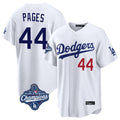 LA.Dodgers #44 Andy Pages Player White World Series Meet Home Game Gdoa Stitched Jerseys