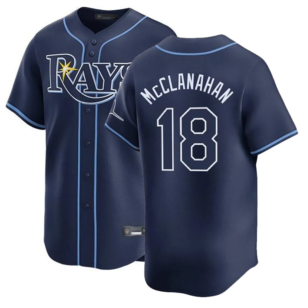 T.Bay Rays #18 Shane McClanahan Player Navy Home Limited Stitched Jerseys