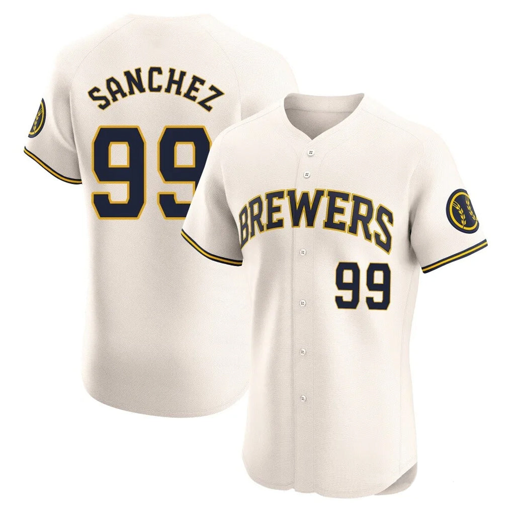 M.Brewers #99 Gary Sanchez Player Cream Home Limited Elite Gdoa Stitched Jerseys