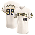 M.Brewers #99 Gary Sanchez Player Cream Home Limited Elite Gdoa Stitched Jerseys