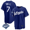 LA.Dodgers #7 Blake Snell Player Royal Game World Series Meet Gdoa Stitched Jerseys