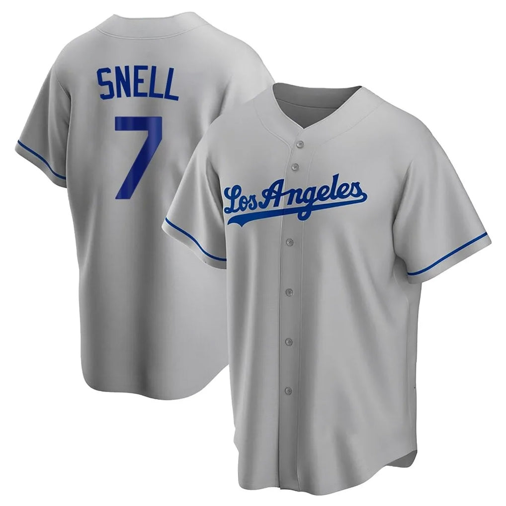 LA.Dodgers #7 Blake Snell Player Gray Road Game Gdoa Stitched Jerseys