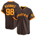 S.Diego Padres #98 Randy Vasquez Player Brown Home Cooperstown Collection Replica Game Stitched Jerseys