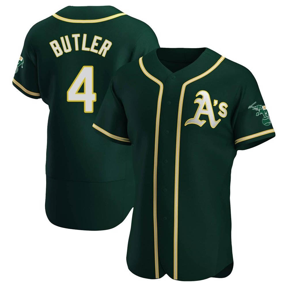 Athletics #4 Lawrence Butler player Green Authentic Alternate Stitched Jersey