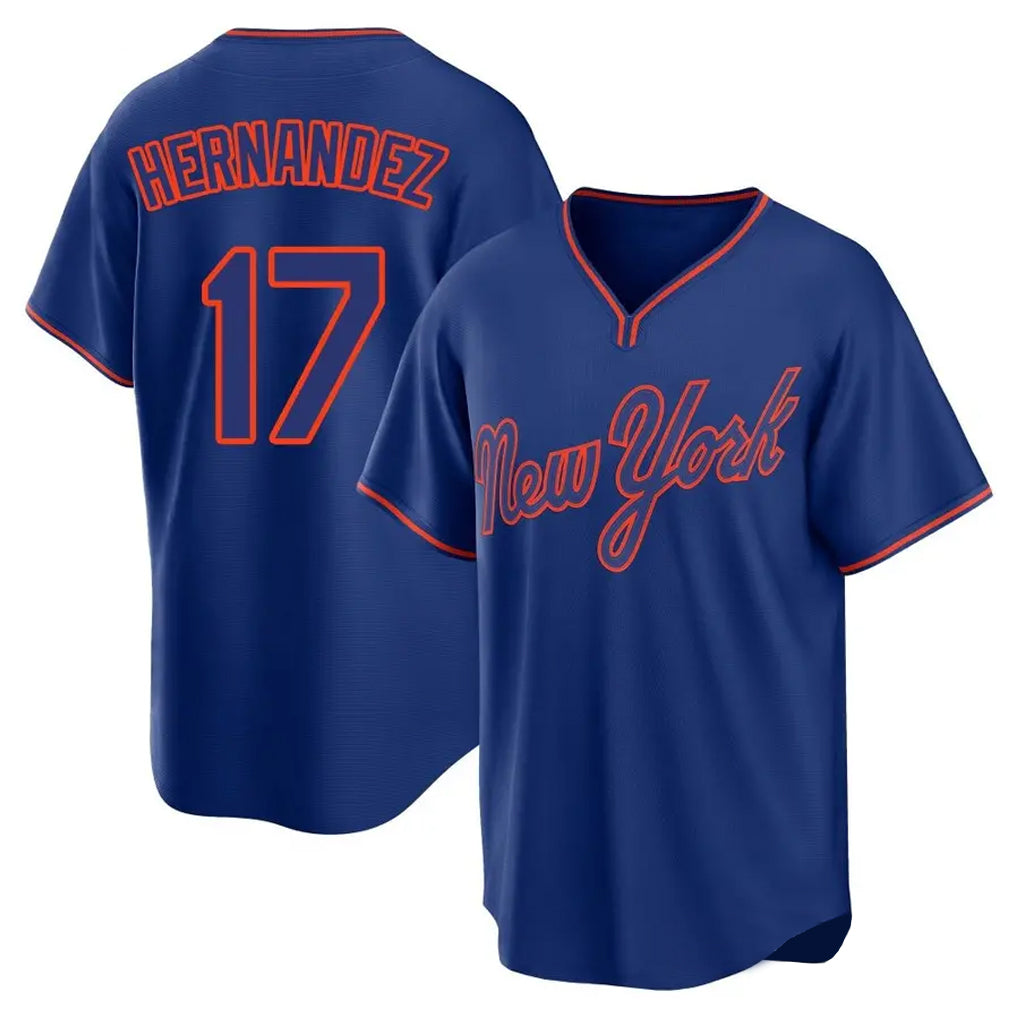 NY.Mets #17 Keith Hernandez Player Royal T-shirt Home Game Stitched Jerseys