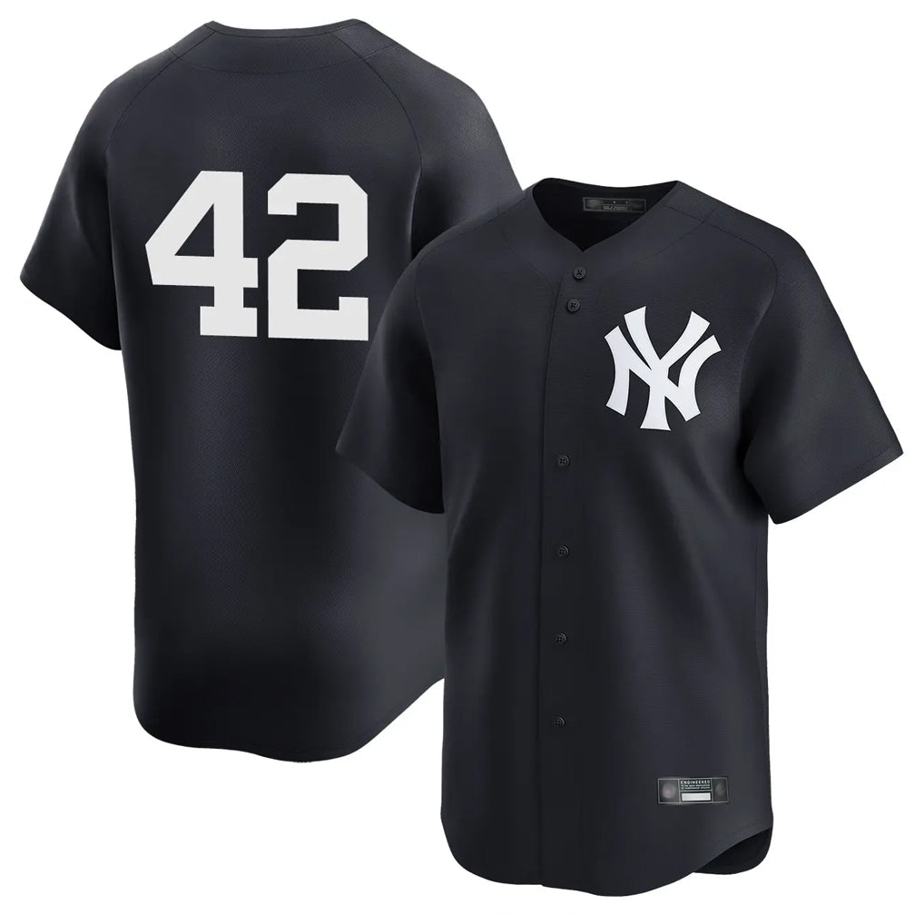 NY.Yankees #42 Mariano Rivera Player Navy Alternate Limited Gdoa Stitched Jerseys