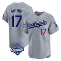 LA.Dodgers #17 Shohei Ohtani Player Gray World Series Meet Limited Home Gdoa Stitched Jerseys
