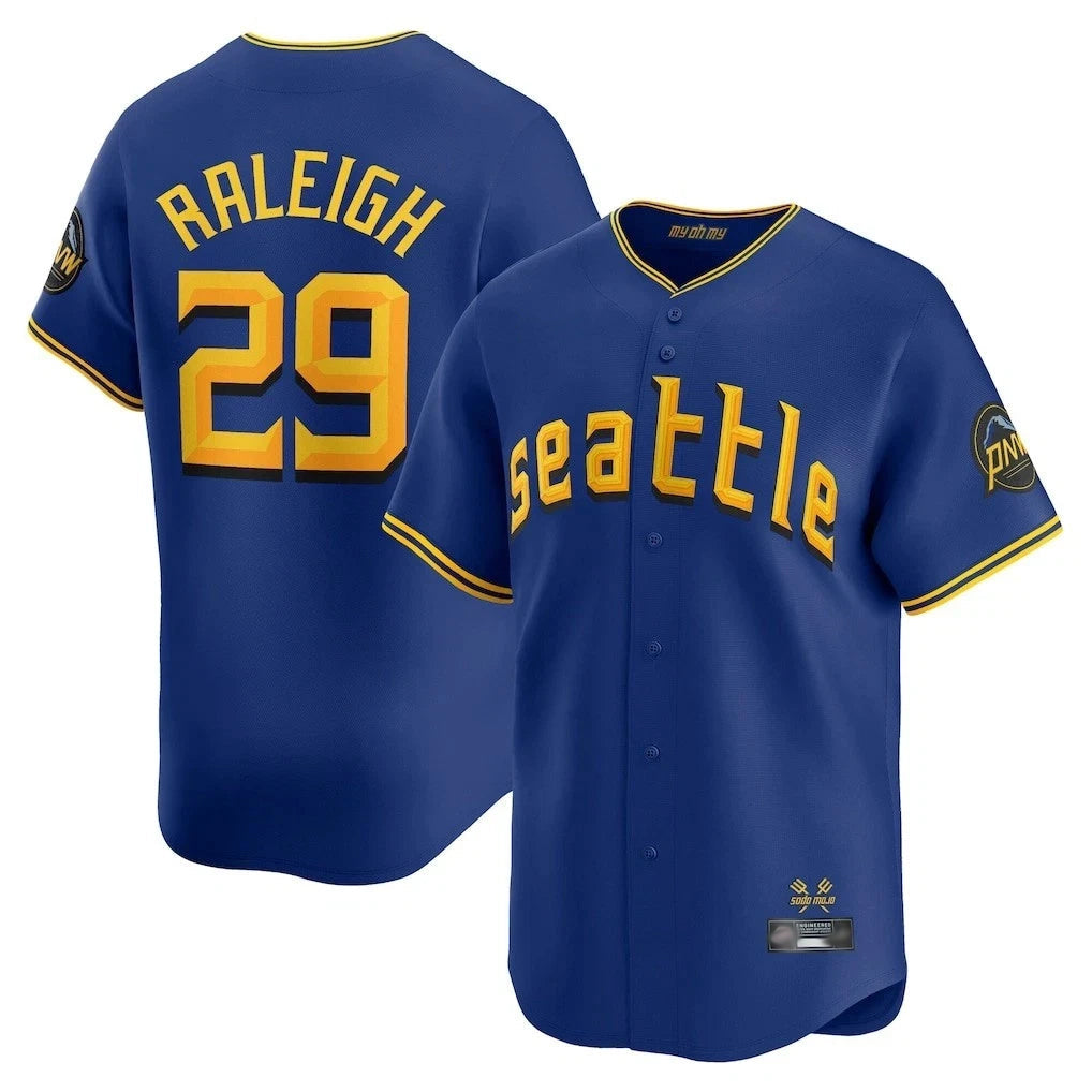 S.Mariners #29 Cal Raleigh Player Royal City Connect Home Limited Stitched Jerseys