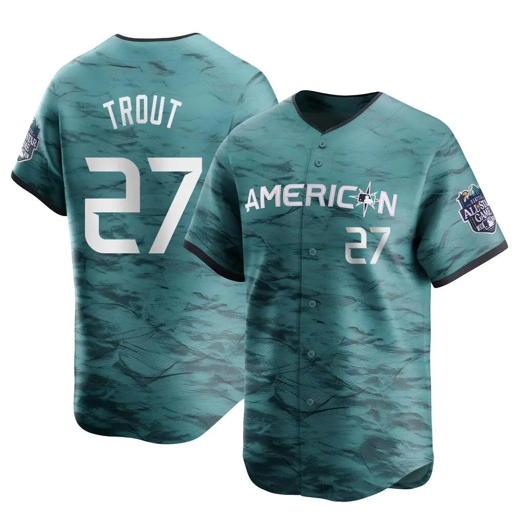 LA.Angels #27 Mike Trout Player Teal Limited American League Game Vapor Premier All-Star Gdoa Stitched Jerseys