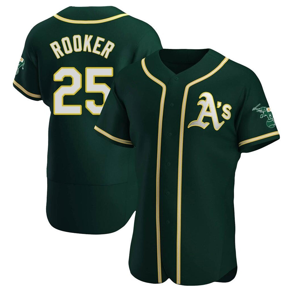 Athletics #25 Brent Rooker Player Green Authentic Alternate Stitched Jersey