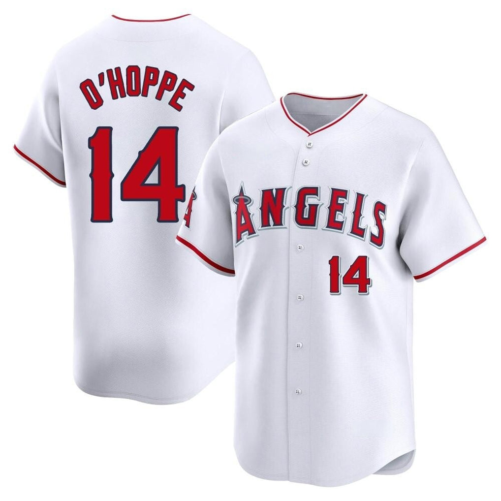 LA.Angels #14 Logan O'Hoppe Player White Limited Home Gdoa Stitched Jerseys