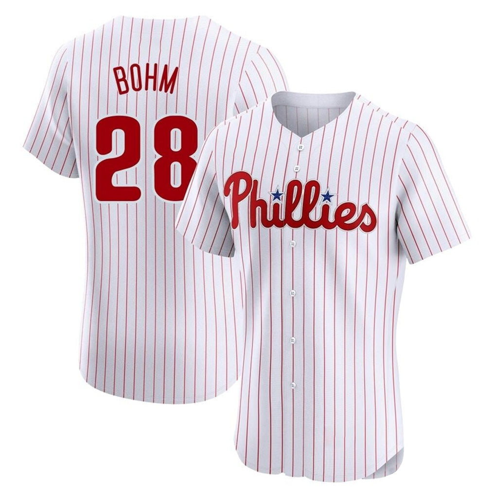 P.Phillies #28 Alec Bohm Player White Home Limited Elite Stitched Jerseys