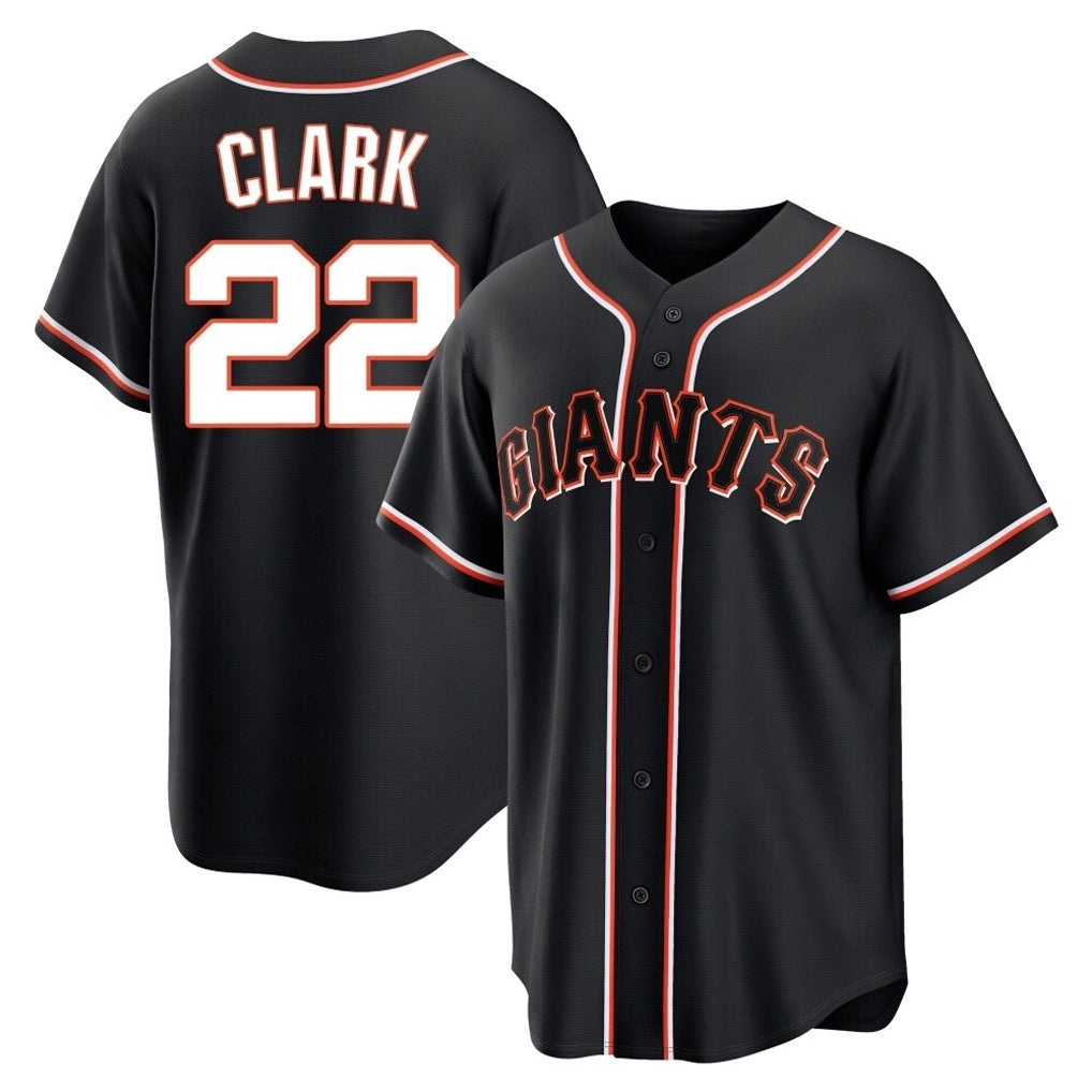 SF.Giants #22 Will Clark Player Black Fashion Out Home Limited Stitched Jerseys