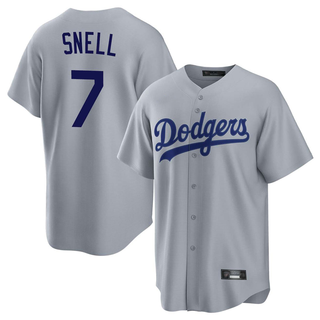 LA.Dodgers #7 Blake Snell Player Gray Game Gdoa Stitched Jerseys