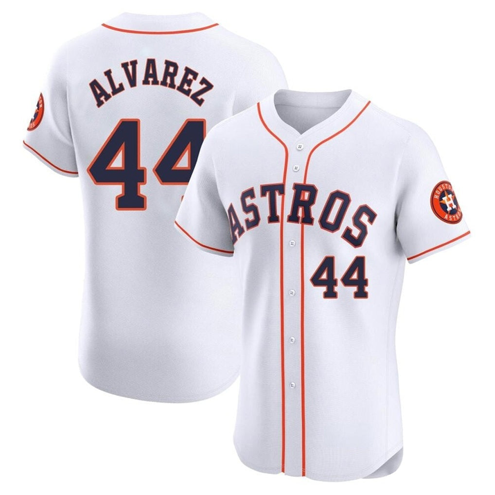 H.Astros #44 Yordan Alvarez Player White Limited Elite Home Gdoa Stitched Jerseys