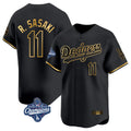 LA.Dodgers #11 Roki Sasaki Player Black Gold World Series Meet Limited Home Gdoa Stitched Jerseys