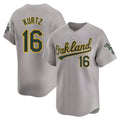 Athletics #16 Nick Kurtz Player Grey Home Limited Stitched Jerseys