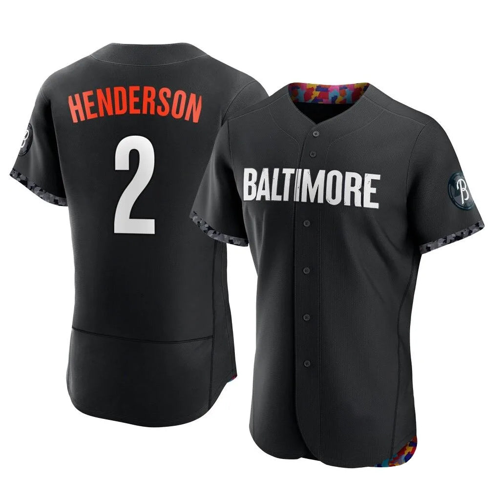 B.Orioles #2 Gunnar Henderson Player Black City Connect Limited Elite Home Game Gdoa Stitched Jerseys