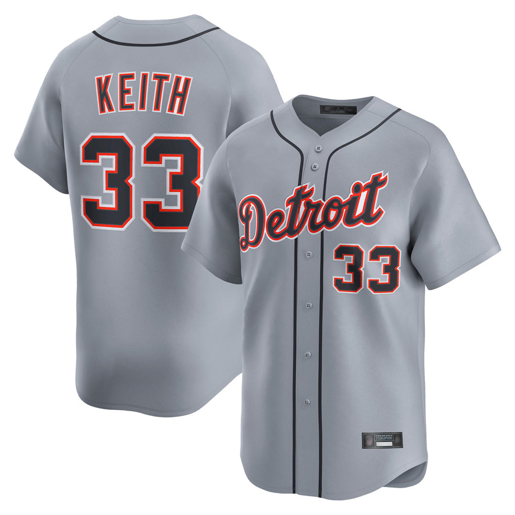 D.Tigers #33 Colt Keith Player Gray Home Limited Gdoa Stitched Jerseys