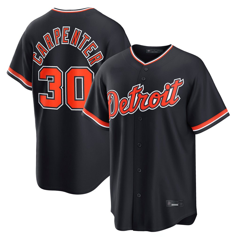 D.Tigers #30 Kerry Carpenter Player Navy Home Game Gdoa Stitched Jerseys