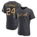 D.Tigers #24 Miguel Cabrera Player Charcoal All-Star Limited Elite Home Gdoa Stitched Jerseys
