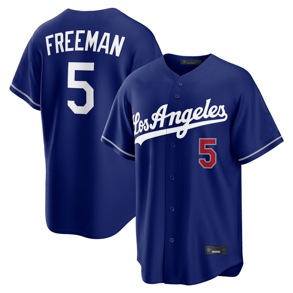 LA.Dodgers #5 Freddie Freeman Player Royal Game Home Gdoa Stitched Jerseys