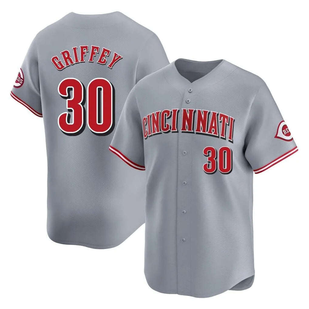 C.Reds #30 Ken Griffey Player Gray Home Limited Gdoa Stitched Jerseys