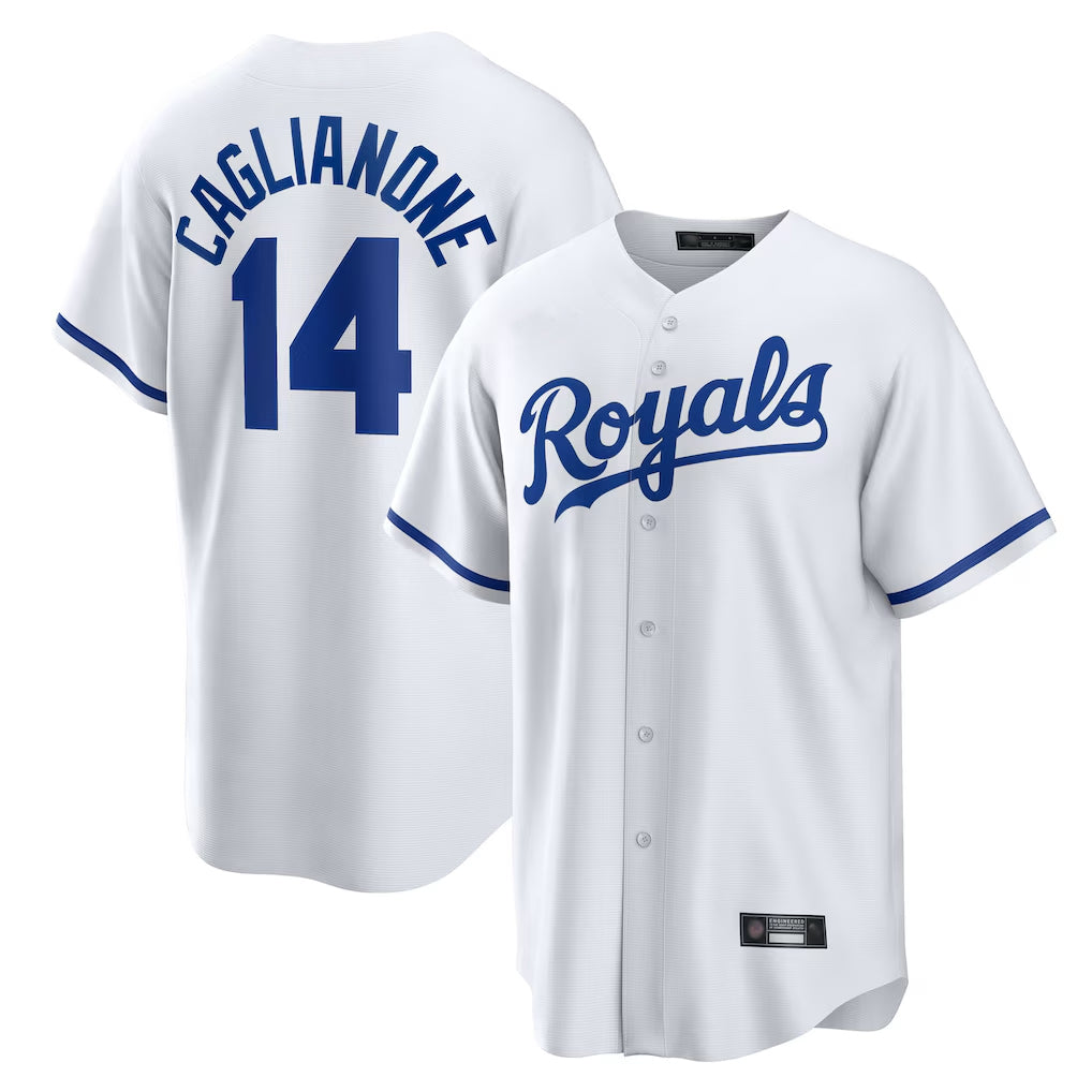 KC.Royals #14 Jac Caglianone Player White Home Game Gdoa Stitched Jerseys