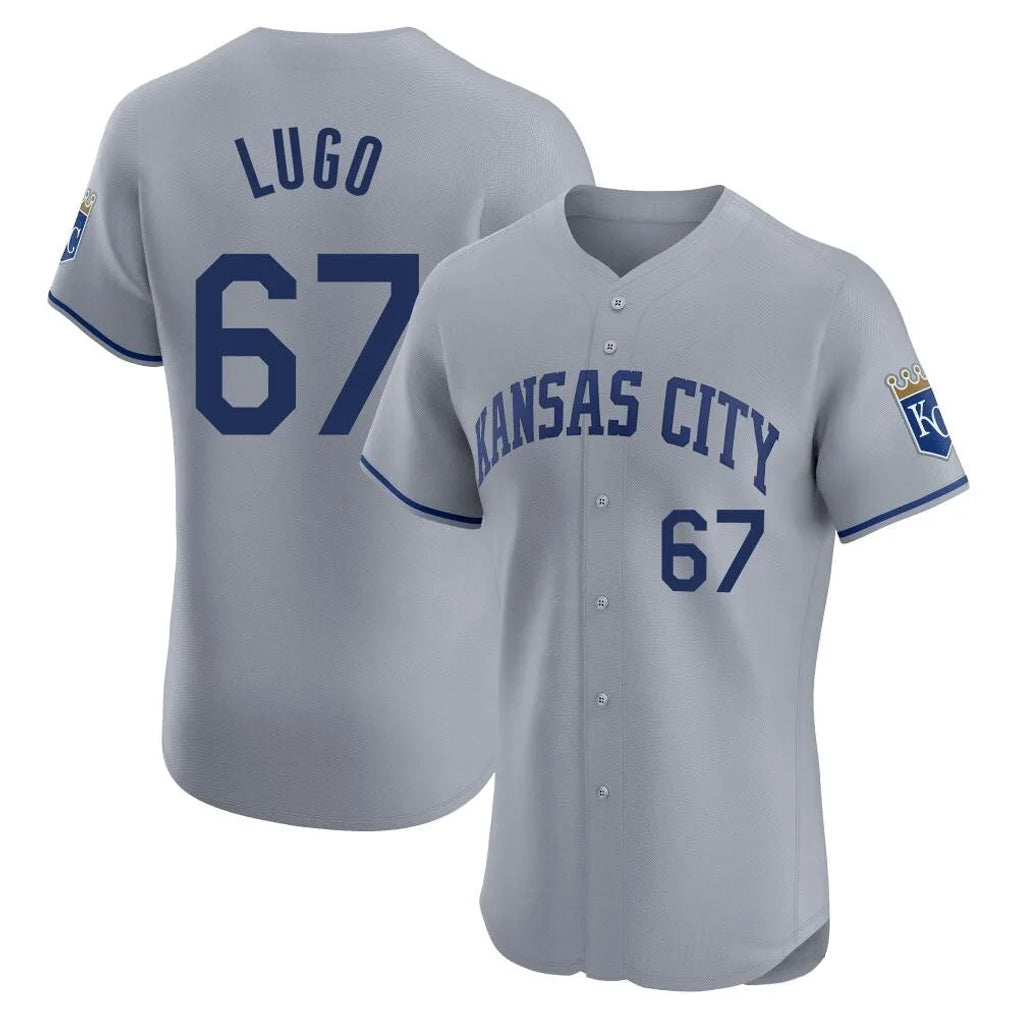 KC.Royals #67 Seth Lugo Player Gray Limited Elite Home Gdoa Stitched Jerseys
