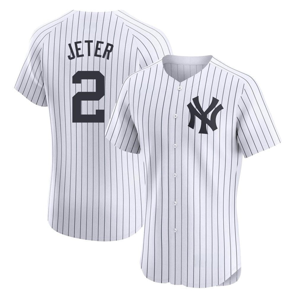 NY.Yankees #2 Derek Jeter Player White Limited Elite Home Stitched Jerseys