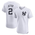 NY.Yankees #2 Derek Jeter Player White Limited Elite Home Stitched Jerseys