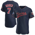 M.Twins #7 Joe Mauer Player Navy 60th Home Limited Elite Gdoa Stitched Jerseys