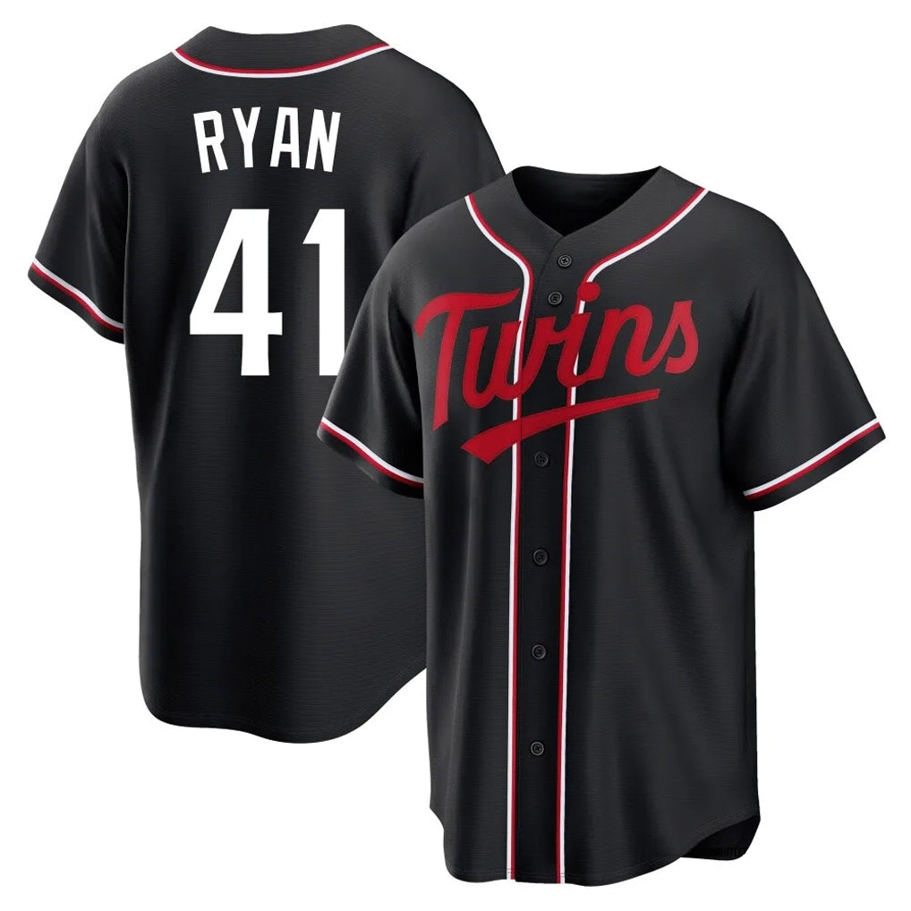 M.Twins #41 Joe Ryan Player Black Fashion Out Home Limited Gdoa Stitched Jerseys