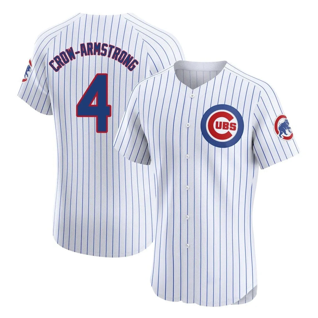 C.Cubs #4 Pete Crow-Armstrong Player White Limited Elite Home Game Gdoa Stitched Jerseys