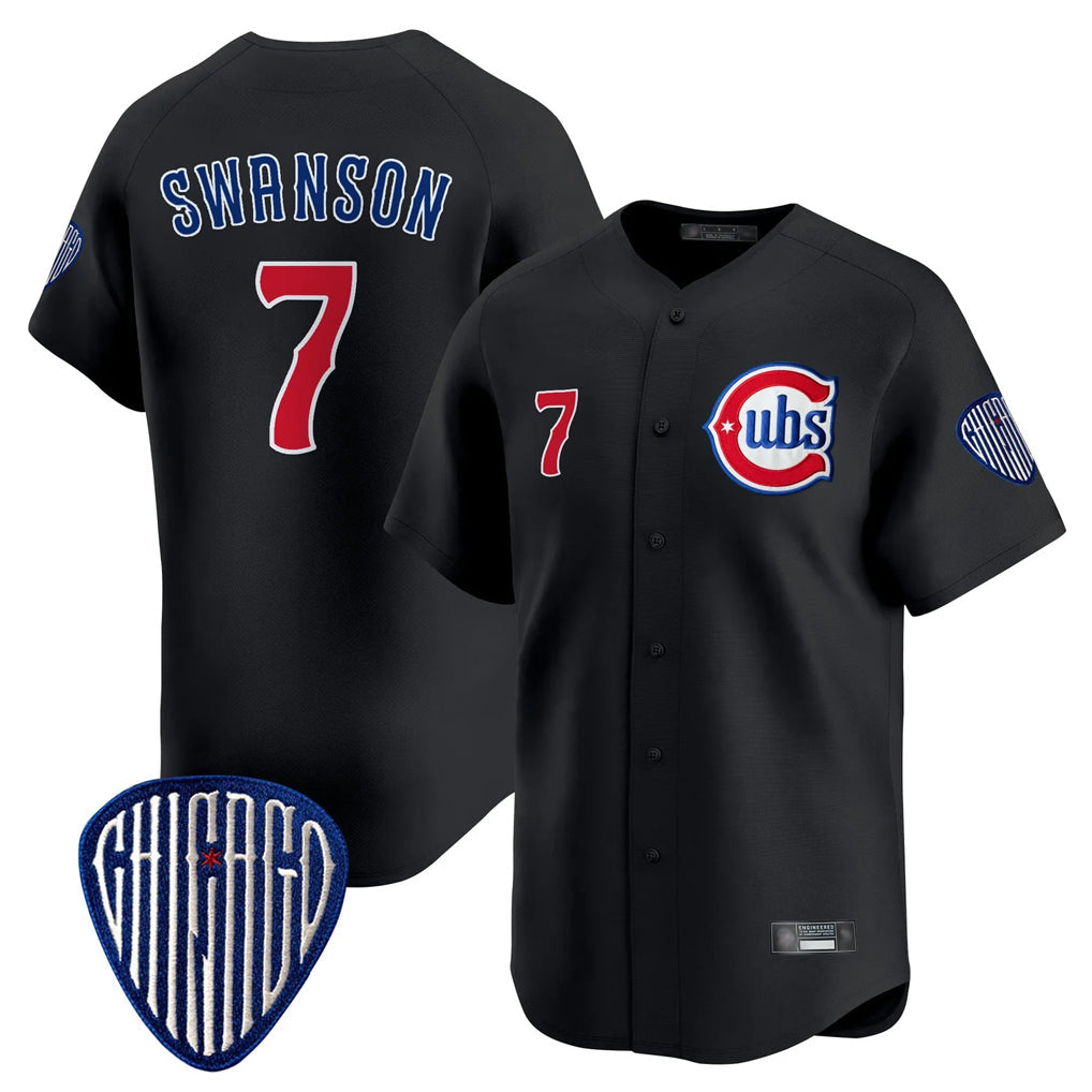 C.Cubs #7 Dansby Swanson Player Black Vapor Premier Limited Home Gdoa Stitched Jerseys