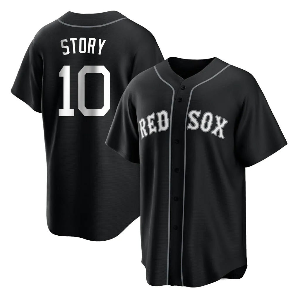 B.Red Sox #10 Trevor Story Player Black Home Game Gdoa Stitched Jerseys
