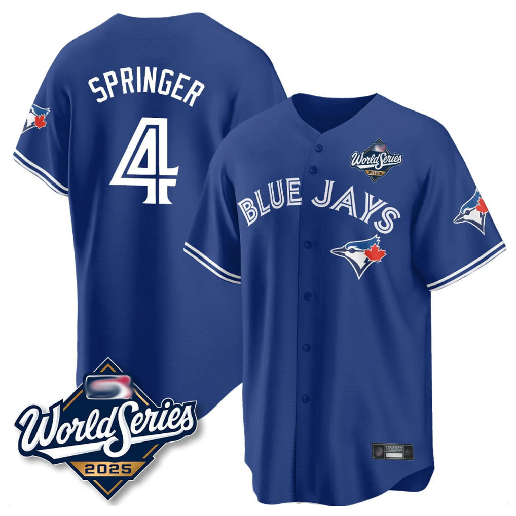 T.Blue Jays #4 George Springer Player Royal 2025 American League Game All Gdoa Stitched Jersey