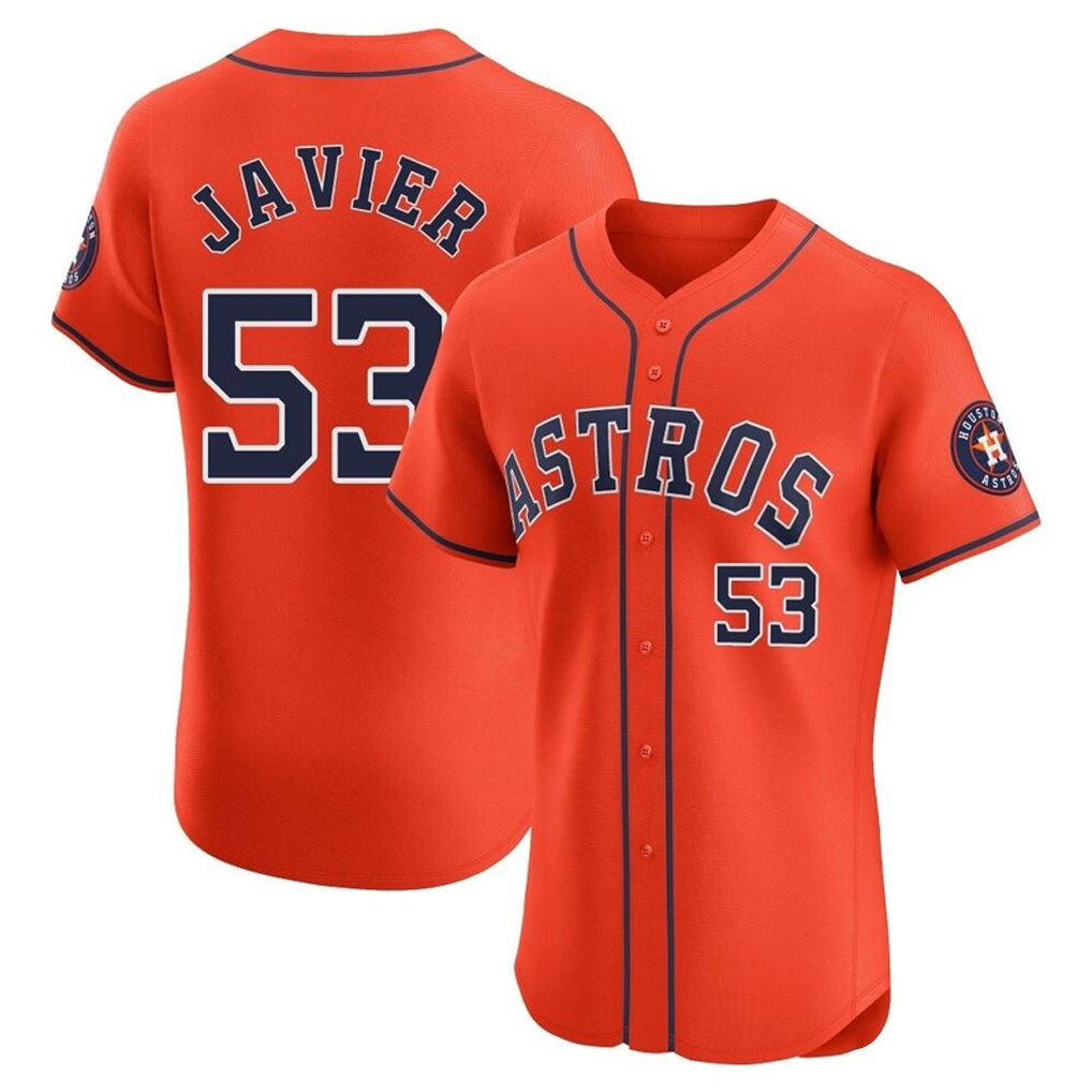 H.Astros #53 Cristian Javier Player Orange Home Limited Elite Gdoa Stitched Jerseys