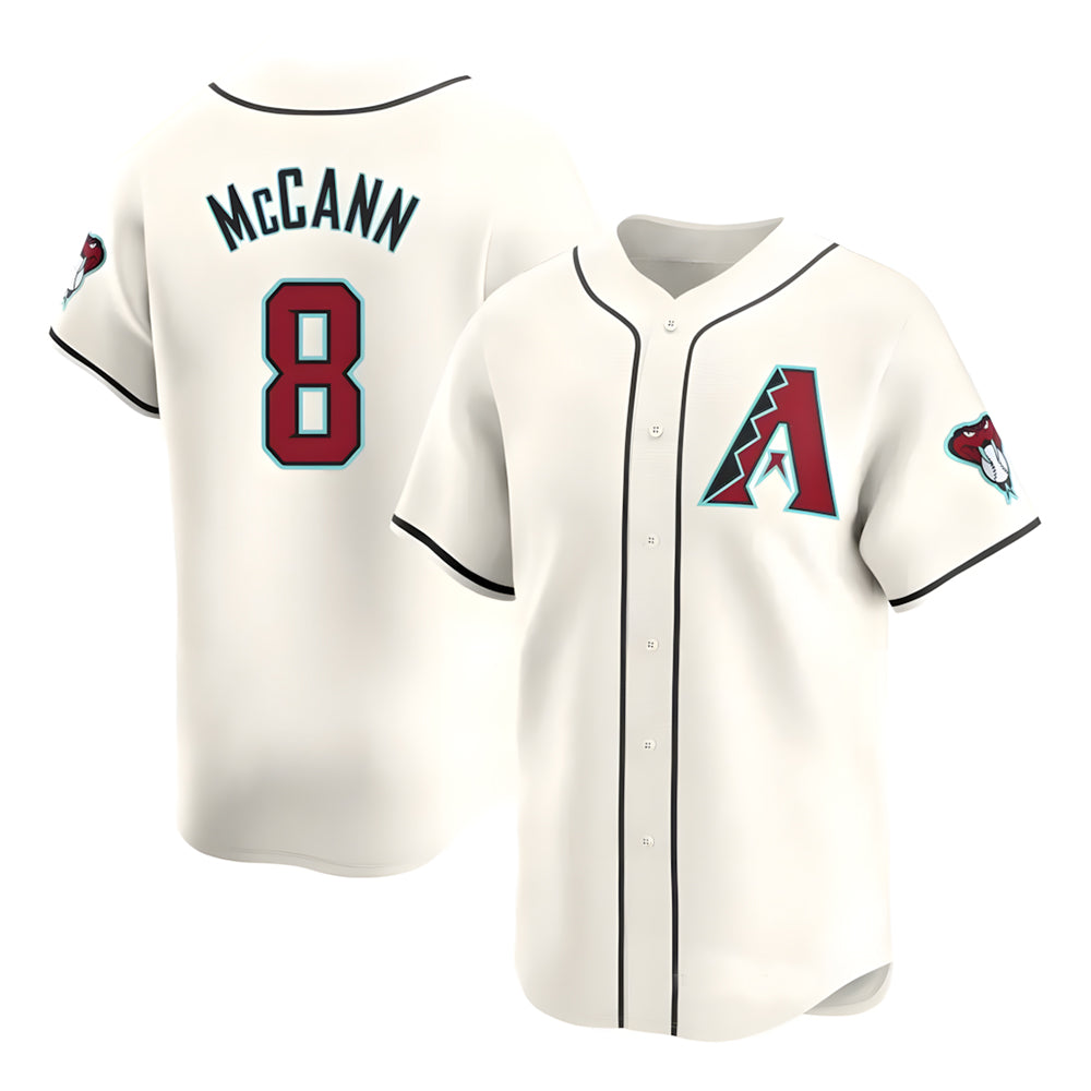 A.Diamondbacks #8 James McCann Player White Red Limited Home Stitched Jersey