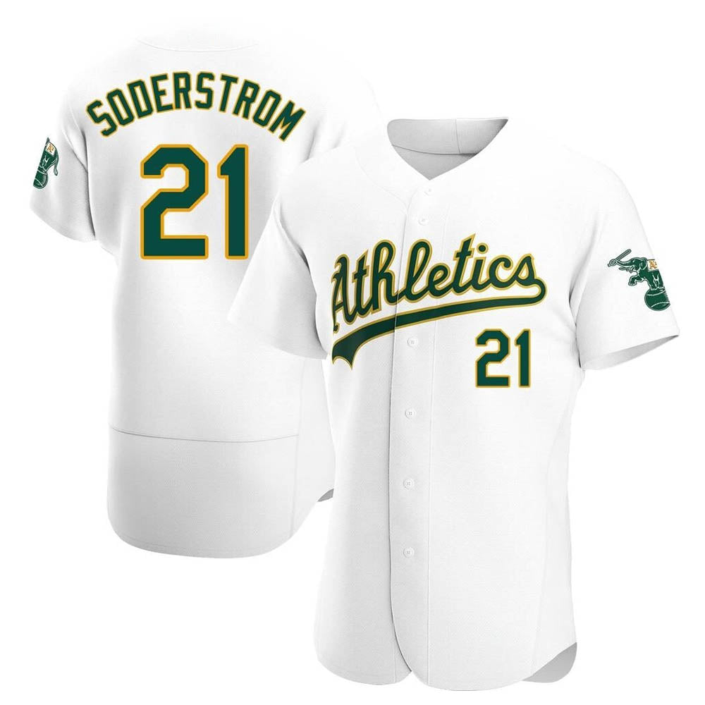 Athletics #21 Tyler Soderstrom player White Authentic Home Stitched Jersey