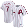 P.Phillies #7 Trea Turner Player White Cooperstown Collection Limited Home Gdoa Stitched Jerseys