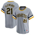 P.Pirates #21 Roberto Clemente Player Gray Throwback Cooperstown Collection Limited T-shirt Gdoa Stitched Jerseys