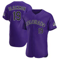 C.Rockies #19 Charlie Blackmon Player Purple Limited Elite Home Gdoa Stitched Jerseys