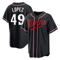 M.Twins #49 Pablo Lopez Player Black Fashion Out Home Limited Gdoa Stitched Jerseys